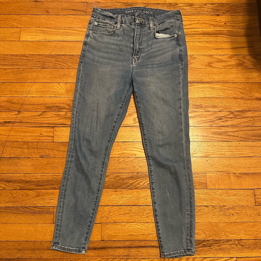 American Eagle Blue BFF Luxe Stretch High Rise Jeggings